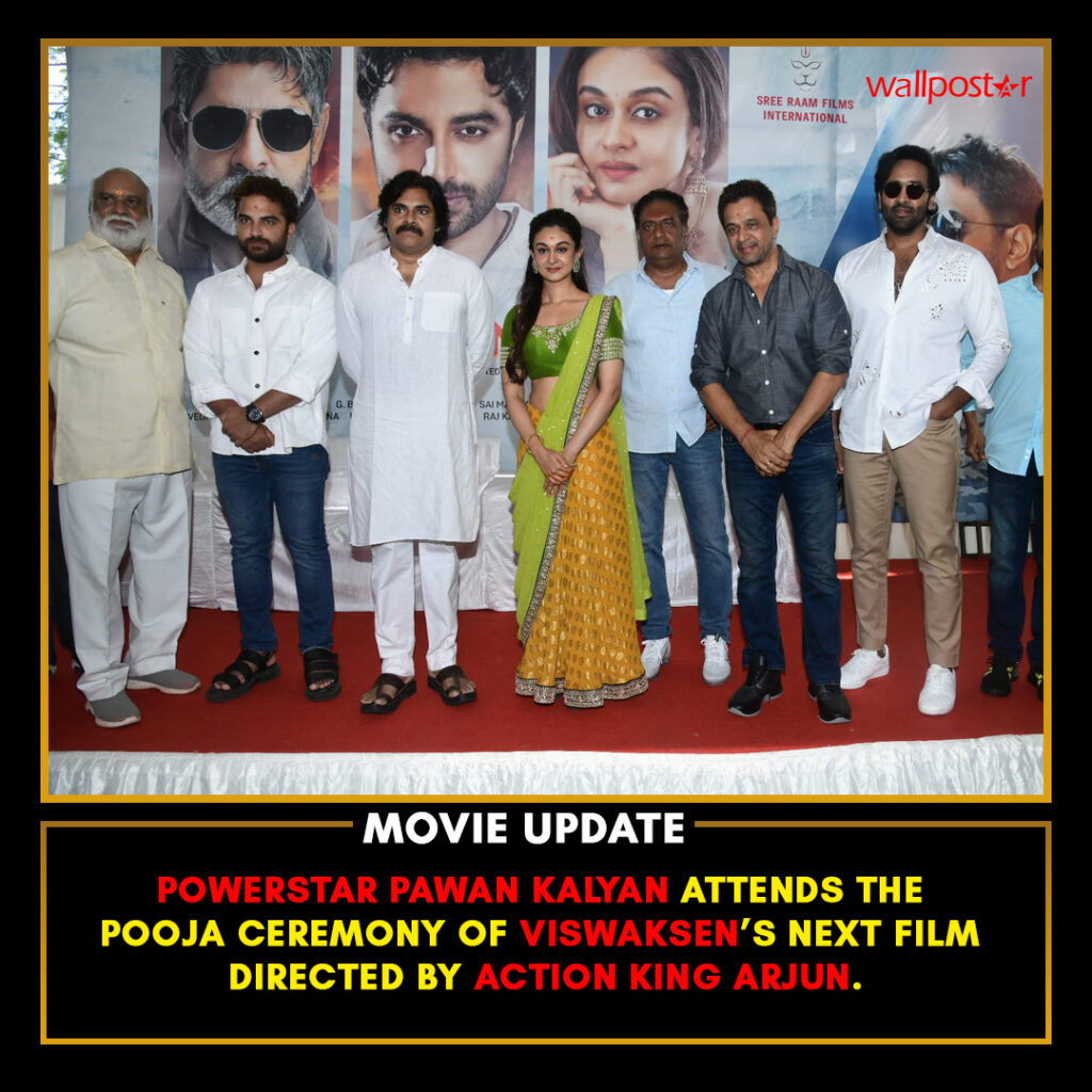 Pawan Kalyan attends Viswaksen's movie pooja ceremony