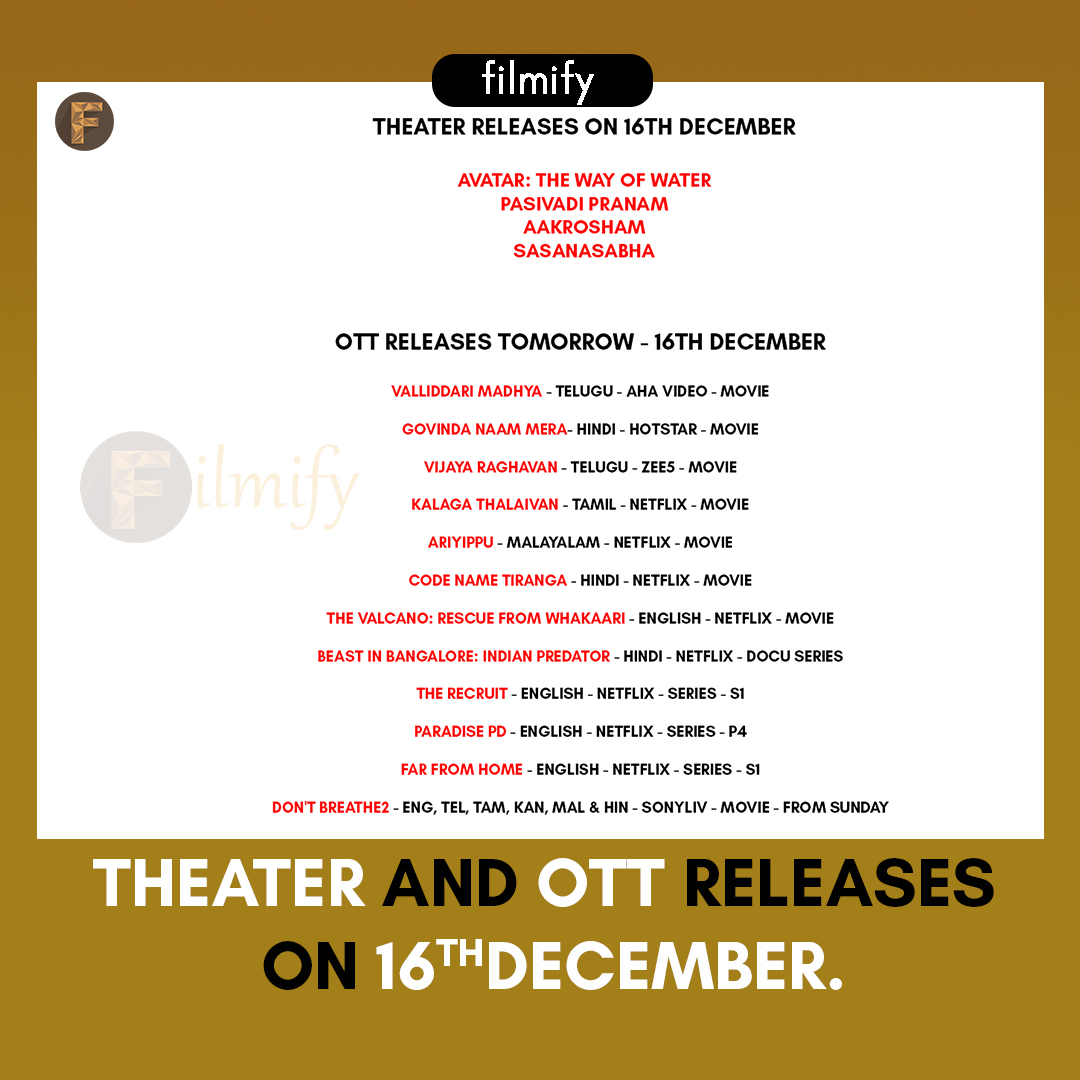 Tomorrow Theater and OTT Releases