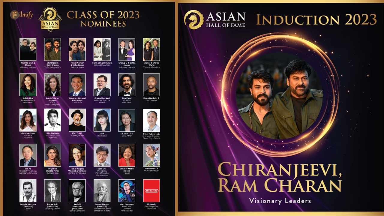 Chiru and Charan are first in the popular Asian awards list! First from South