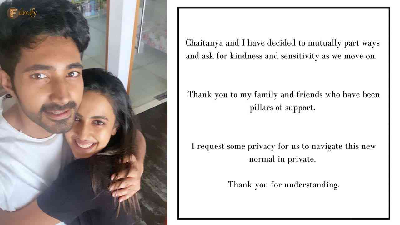 niharika released a note about her divorse