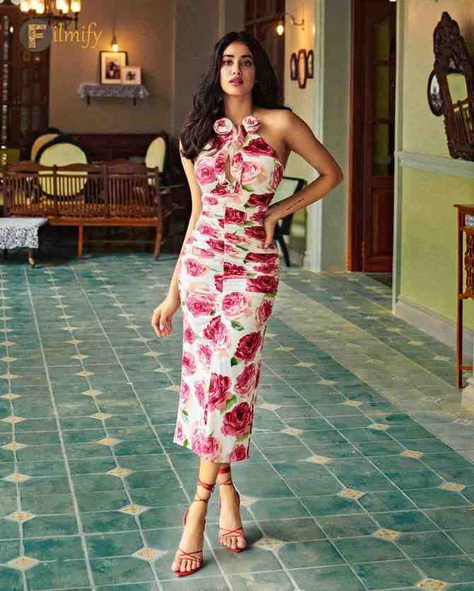 Janhvi Kapoor dazzles in a floral pink dress