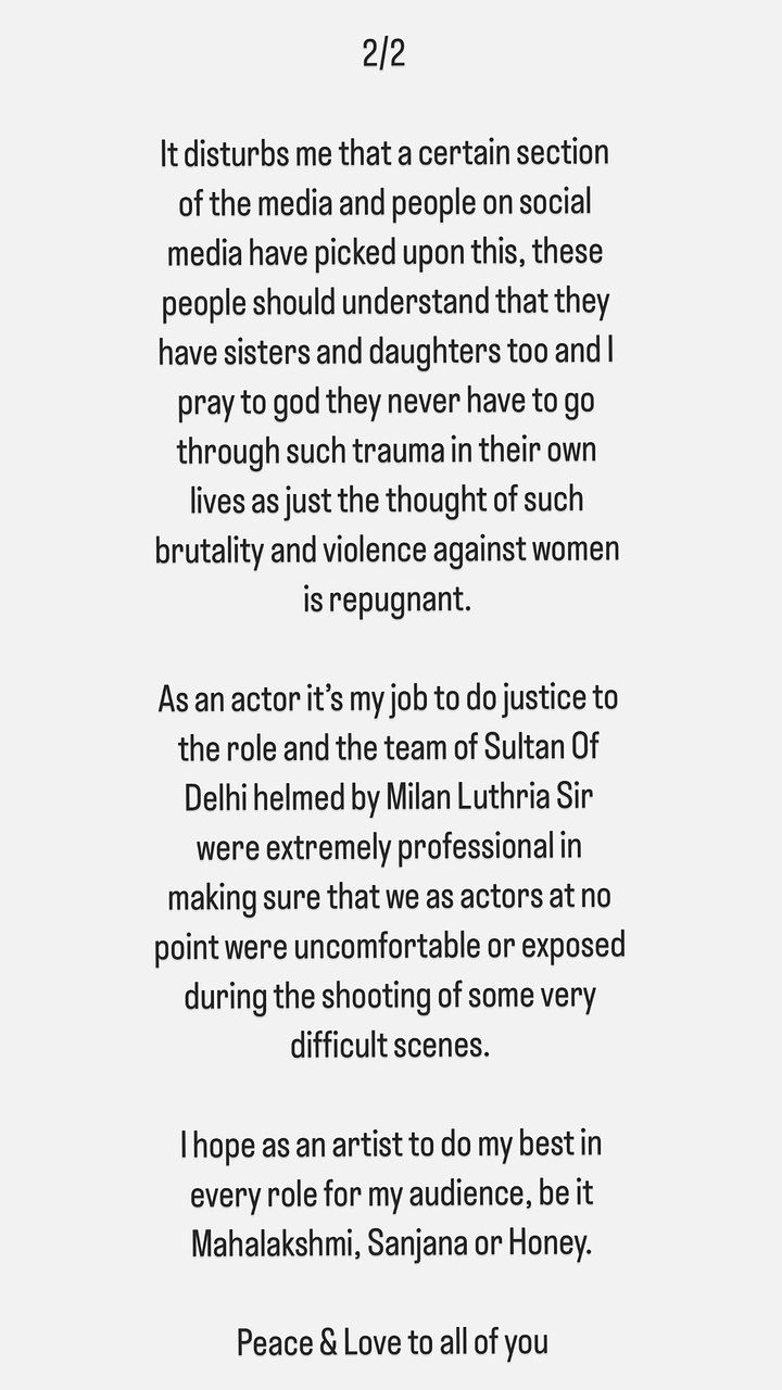 Mehreen comments on her bold role in Sultan of Delhi web series