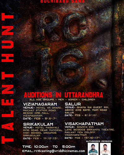 Auditions for Ram charan's 16th film 
