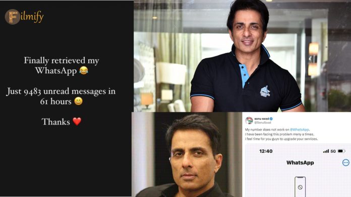 Sonu sood: WhatsApp stopped for 61 hours.. Sonu sood is expressing his grief..!