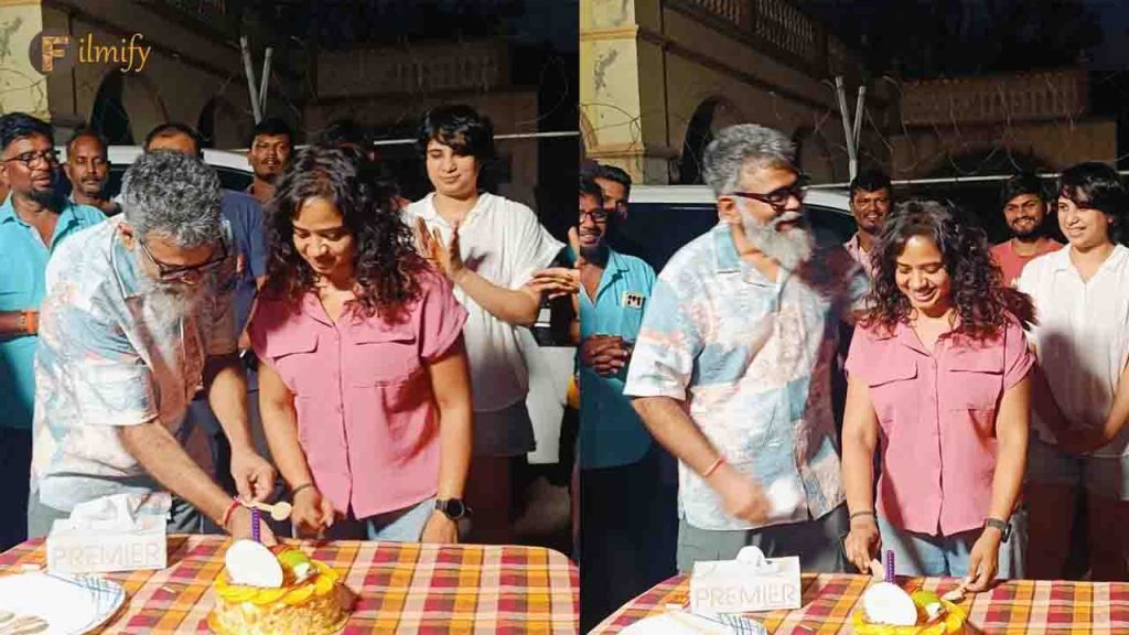 Sukumar celebrated Devi Nagavalli's birthday on the sets of Pushpa The Rule
