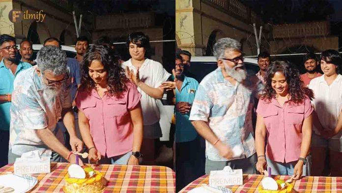 Sukumar celebrated Devi Nagavalli's birthday on the sets of Pushpa The Rule